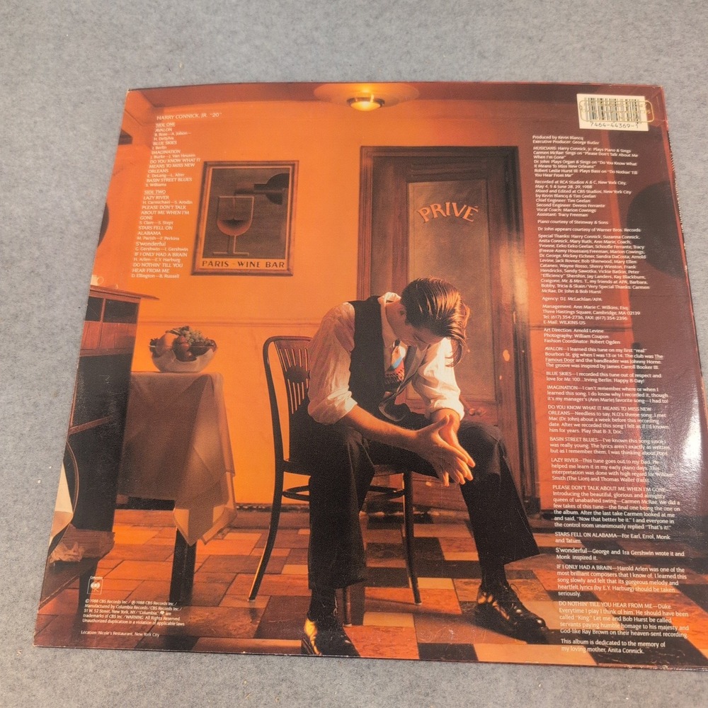 Harry Connick Jr 20 Vinyl LP Album 1988 Columbia C 44369 Promo Gold Stamp VG+ - Picture 2 of 5
